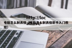 电脑怎么制表格（电脑怎么制表格新手入门教程）