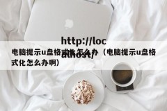 电脑提示u盘格式化怎么办（电脑提示u盘格式化怎么办啊）