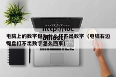 电脑上的数字键为什么打不出数字（电脑右边键盘打不出数字怎么回事）