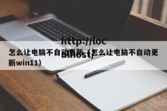 怎么让电脑不自动更新（怎么让电脑不自动更新win11）